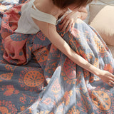 Rustik blomster bomull vändbar filt Carvallo