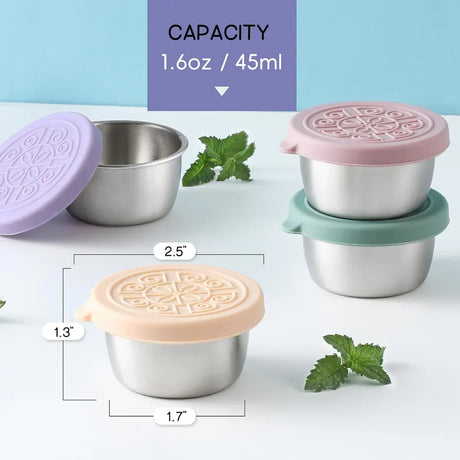 Tätt förslutningsbara rostfria såsskålar (6-pack) Carvallo