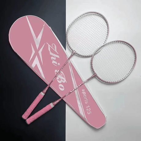 Badmintonracket Set - Komplett Paket för Badmintonspel-Sällskapsspel-BB-Racketuppsättning-Rosa-Hemnix