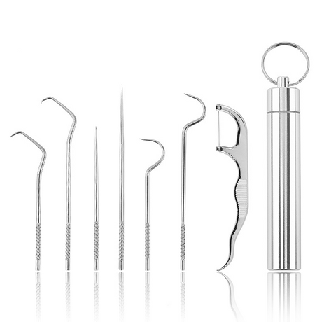 Tandpetarset i Rostfritt Stål Återanvändbart-Tandvård-BB-Hemnix