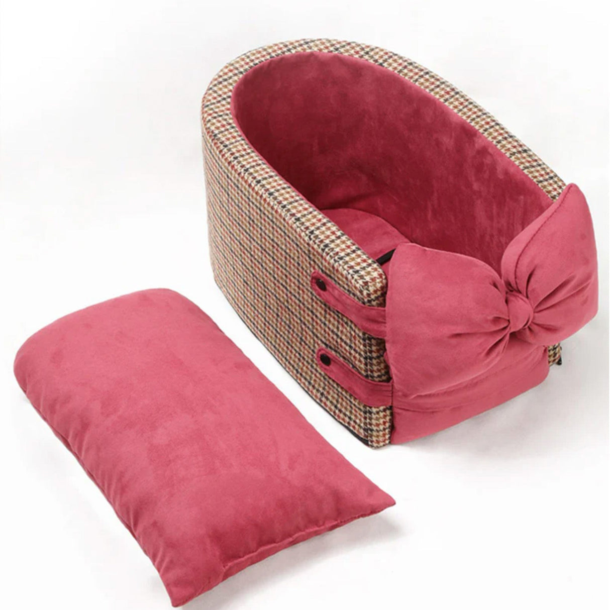 Houndstooth Lookout Console Pet Car Seat – Bekväm, Säker & Stilren Carvallo