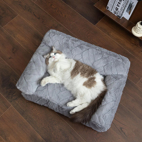 Lyxig fuskkaninpäls husdjursbädd Ultra mjuk varm stödjande Carvallo