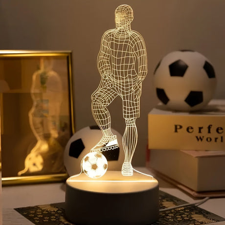 3D Fotbollsspelare Lampa – För en Sportig Atmosfär Carvallo