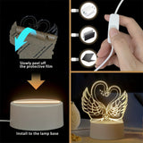 ZwaanLicht - USB-driven 3D LED Bordslampa med Akrylram Carvallo