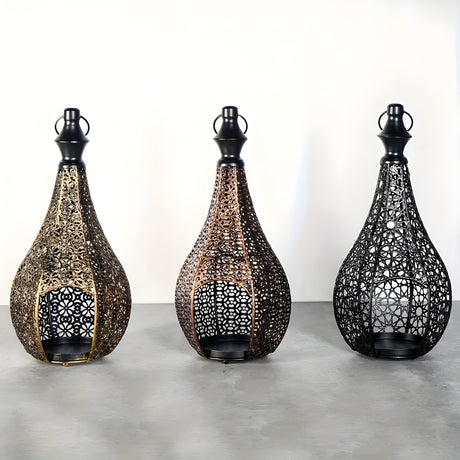 MoroccanGlow Ljuslykta - Vintage Metall Ljusställningslykta Carvallo