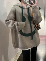 Dam Hoodie Leende Design Justerbar Sladd 100% Bomull