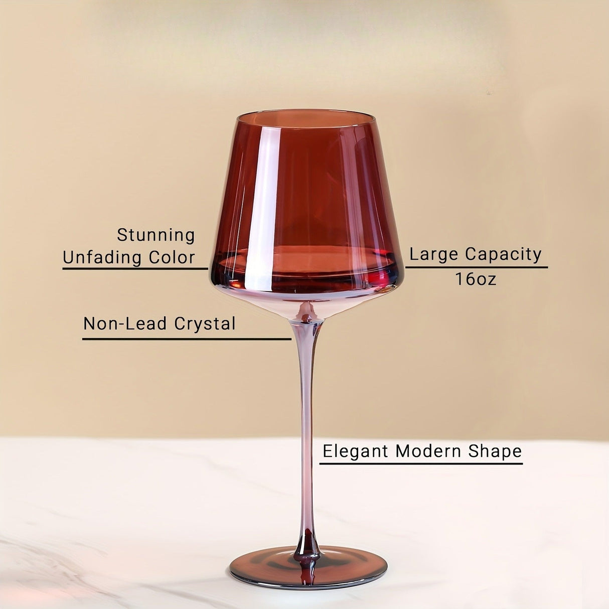 Carvallo – Set om 6 Premium Färgade Vinglas med Munblåst Kristall Carvallo