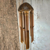 LuxRoyale Bambus Vindspel - Naturlig Kokosnötskal, Fem Rör Hantverk Trädgårdsdekoration Carvallo