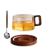 Valmere Artisan Glas Kopp & Fatset – 3 Delar i Glas och Valnöt Hemnix