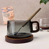 Valmere Artisan Glas Kopp & Fatset – 3 Delar i Glas och Valnöt Hemnix