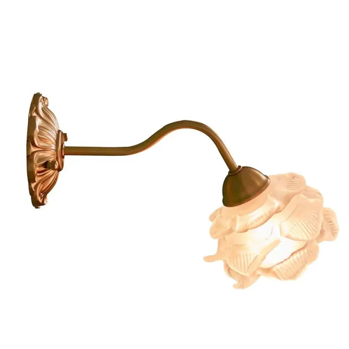 BlossomGlow – Vintage Koppar Blomblad Vägglampa Carvallo