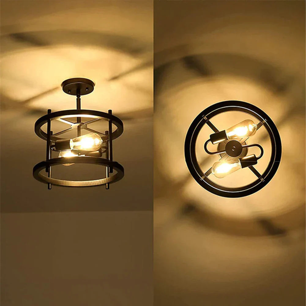 RustiGlow - Vintage trä taklampa för en mysig och tidlös atmosfär Carvallo