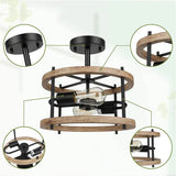 RustiGlow - Vintage trä taklampa för en mysig och tidlös atmosfär Carvallo