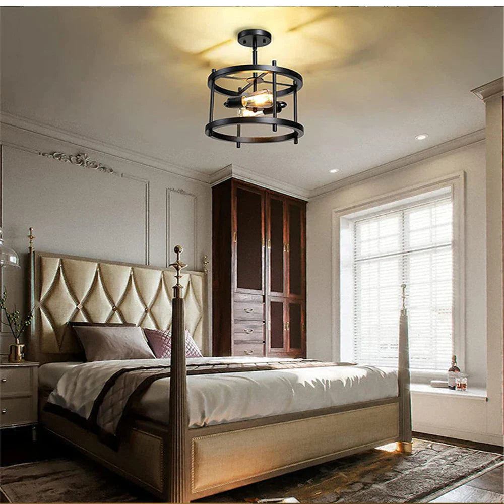 RustiGlow - Vintage trä taklampa för en mysig och tidlös atmosfär Carvallo