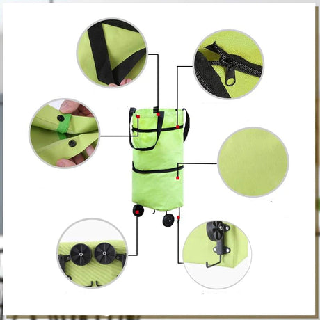 2-i-1 Fällbar Shoppingväska Med Hjul Carvallo