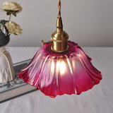 Vintage Floral Glass Pendant Light | Retro Elegance | Warm Glow | Justerbar Hängande | Brick by Brick Carvallo