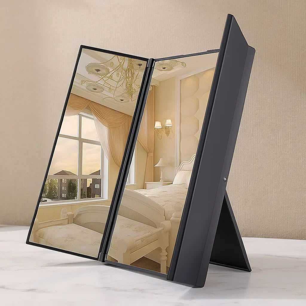 Makeup Spegel med LED-lampor och Trifold Design Carvallo
