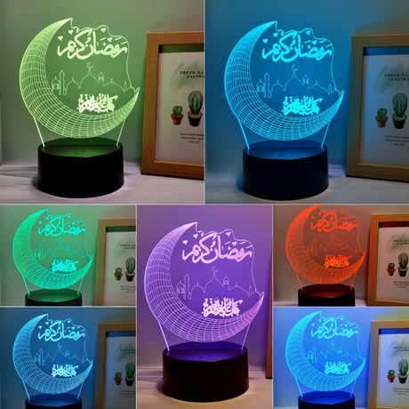 MoonPalace - 3D Nattlampa med 7 Färger Touchkontroll Carvallo