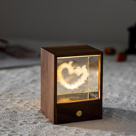 Modern träkub LED-bordslampa – Dimbar Ambient Night Light MILA Sverige