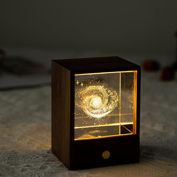 Modern träkub LED-bordslampa – Dimbar Ambient Night Light MILA Sverige