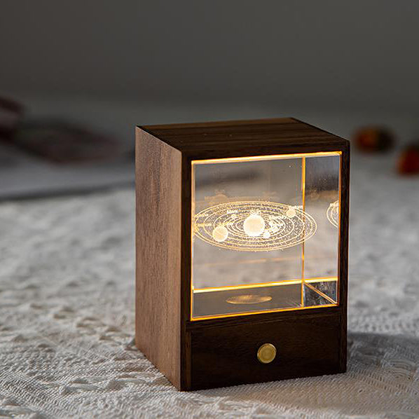 Modern träkub LED-bordslampa – Dimbar Ambient Night Light MILA Sverige