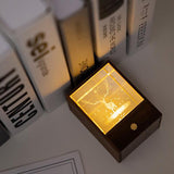 Modern träkub LED-bordslampa – Dimbar Ambient Night Light MILA Sverige