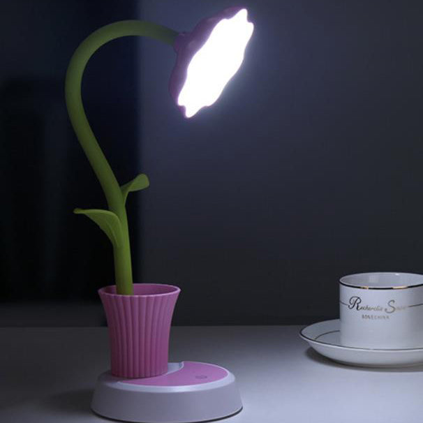 Solros skrivbordslampa med pennhållare – Kreativt LED-ljus MILA Sverige