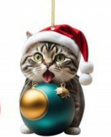 Katt Julprydnad - Söt Festlig Träd Dekoration Carvallo