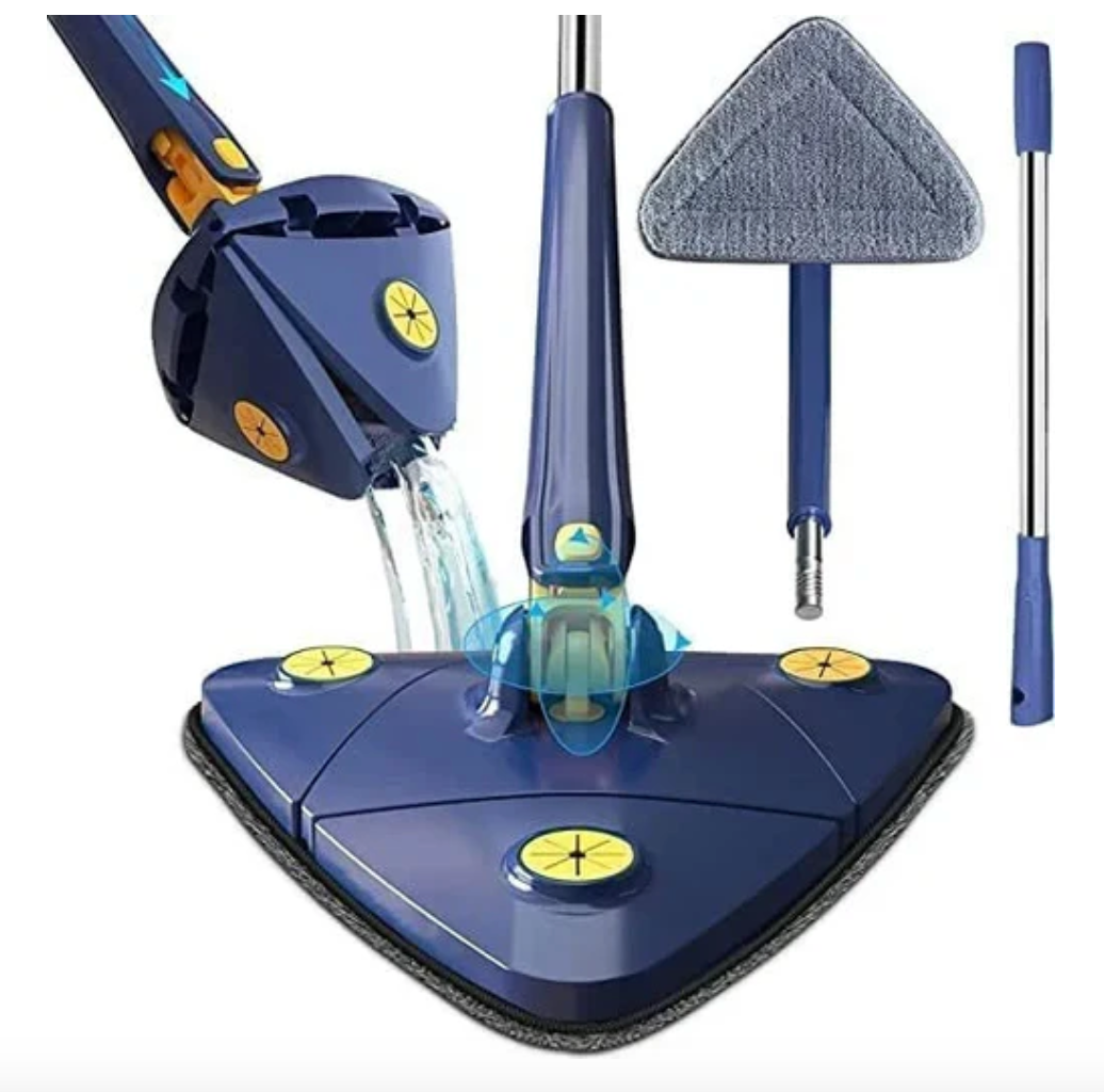 SmartMop 360™ – roterande mopp med självrengöring och justerbart handtag-VaruZ-1 golvmopp + 4 microfiberdukar-Hemnix