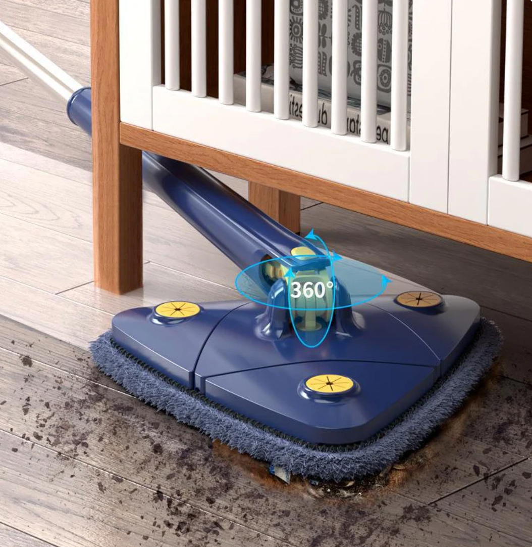 SmartMop 360™ – roterande mopp med självrengöring och justerbart handtag-VaruZ-1 golvmopp + 1 microfiberduk-Hemnix