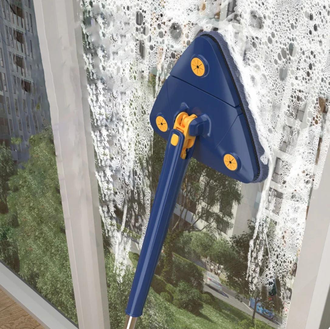 SmartMop 360™ – roterande mopp med självrengöring och justerbart handtag-VaruZ-1 golvmopp + 2 microfiberdukar-Hemnix