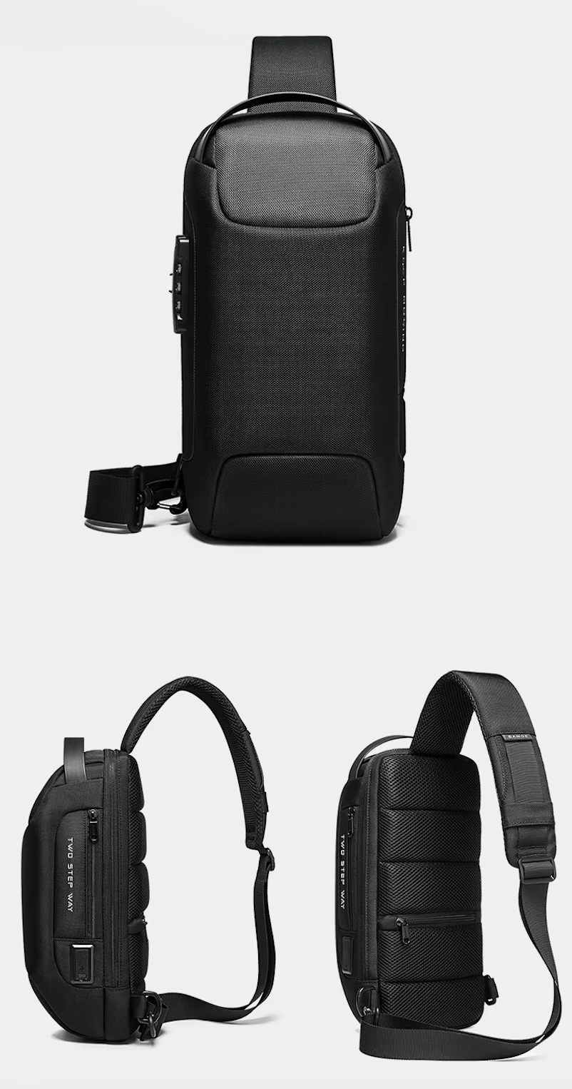Stöldskyddad och Vattentålig Axelremsväska med USB-laddning-VaruZ-Hemnix