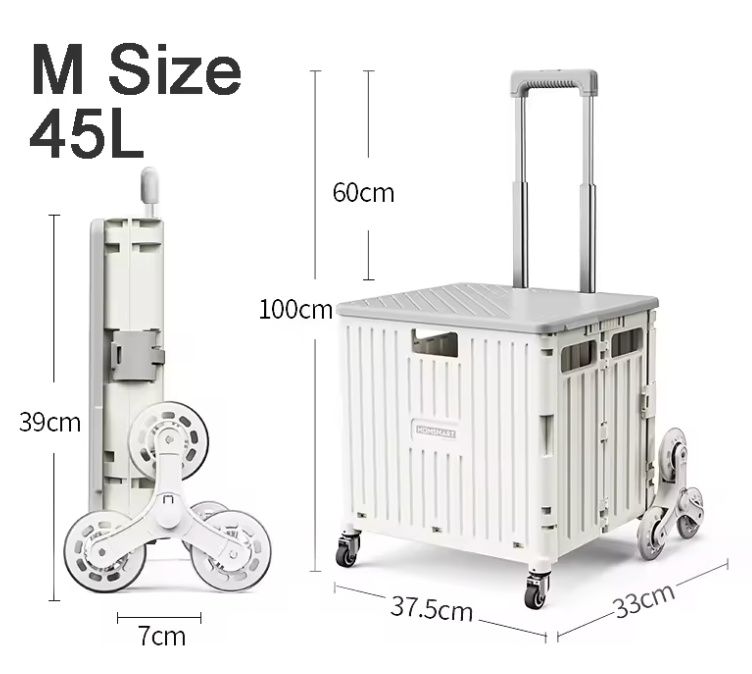 Hopfällbar Dragvagn med Trappklättrare-VaruZ-Hemnix