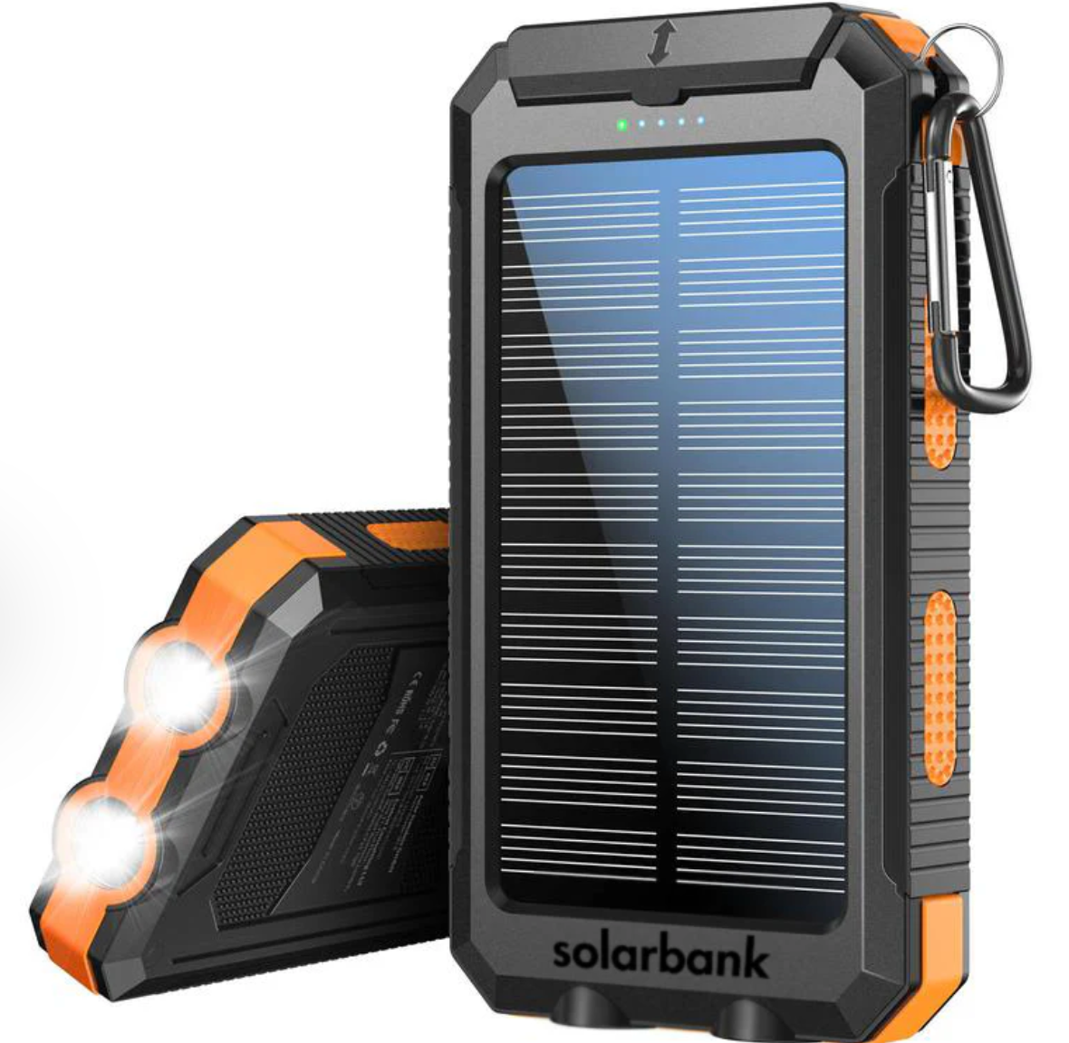 Solcells-Powerbank med dubbel laddning (USB och solcell)-VaruZ-10000 mAh-Hemnix