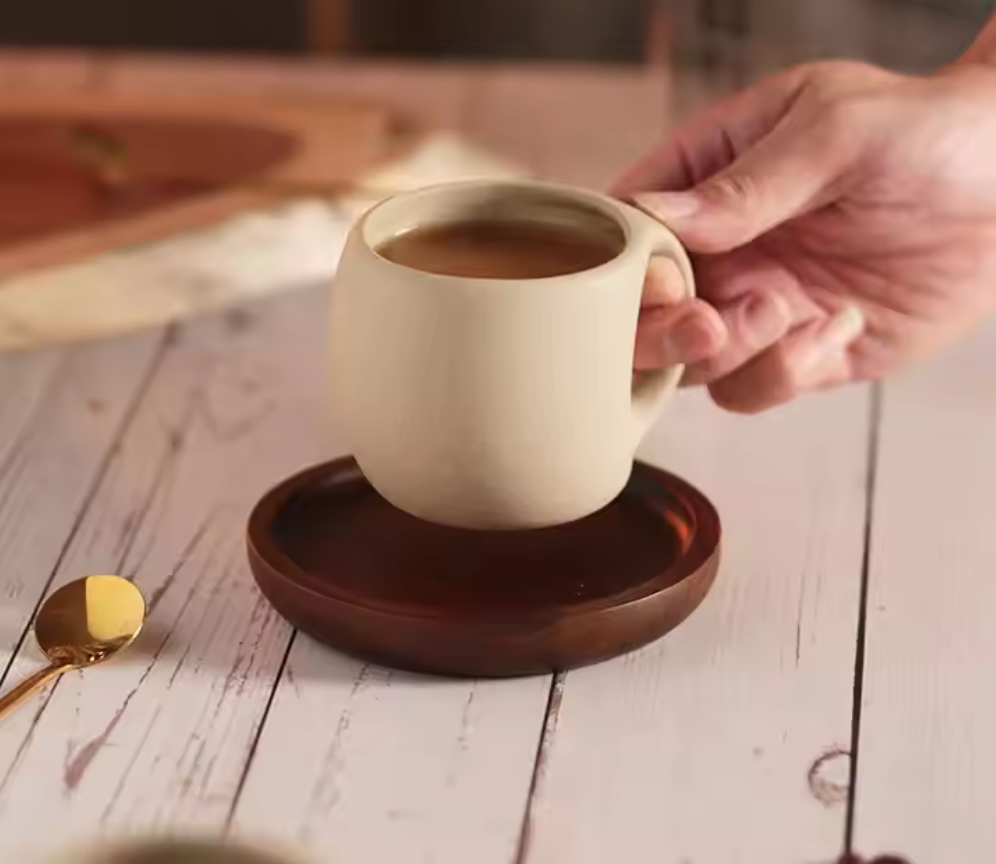 Exklusiv Keramikkopp med Träfat – 250 ml-VaruZ-Hemnix