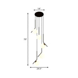 Multiljuskrona - Modern Svart Glas Hänglampa för Trappa Carvallo