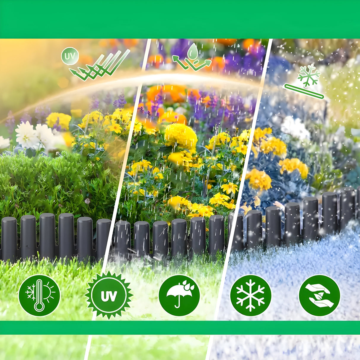 GardenEdge Pro - Dekorativ Gräskant Blomrabatt Trädgård Carvallo