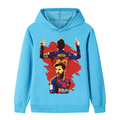 Lionel Messi Fotbolls Hoodie för Barn - Barcelona Footballdinho