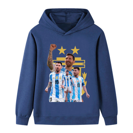 Messi Fotbolls Hoodie för Barn - Argetina Footballdinho