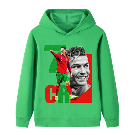 Cristiano Ronaldo Fotbolls Hoodie för Barn - Portugal Footballdinho