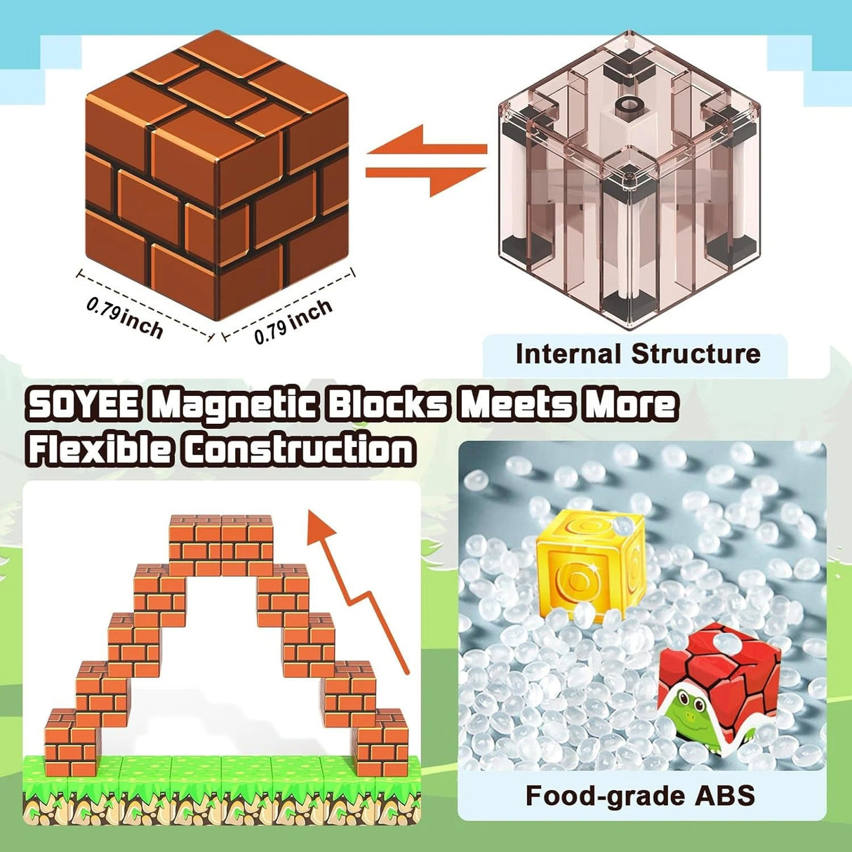1OOPcs STEM Lärande Magnetiska Byggblock Carvallo