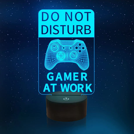 3D LED Lampa Gamer-Barn-BB-Do not disturb Gamer at work-Hemnix