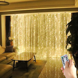 Elegant LED Ljusslingegardin – fjärrstyrd med timer och 8 ljuslägen-Home&inredning-VaruZ-Varm vit-3MX2M 200LED-Hemnix