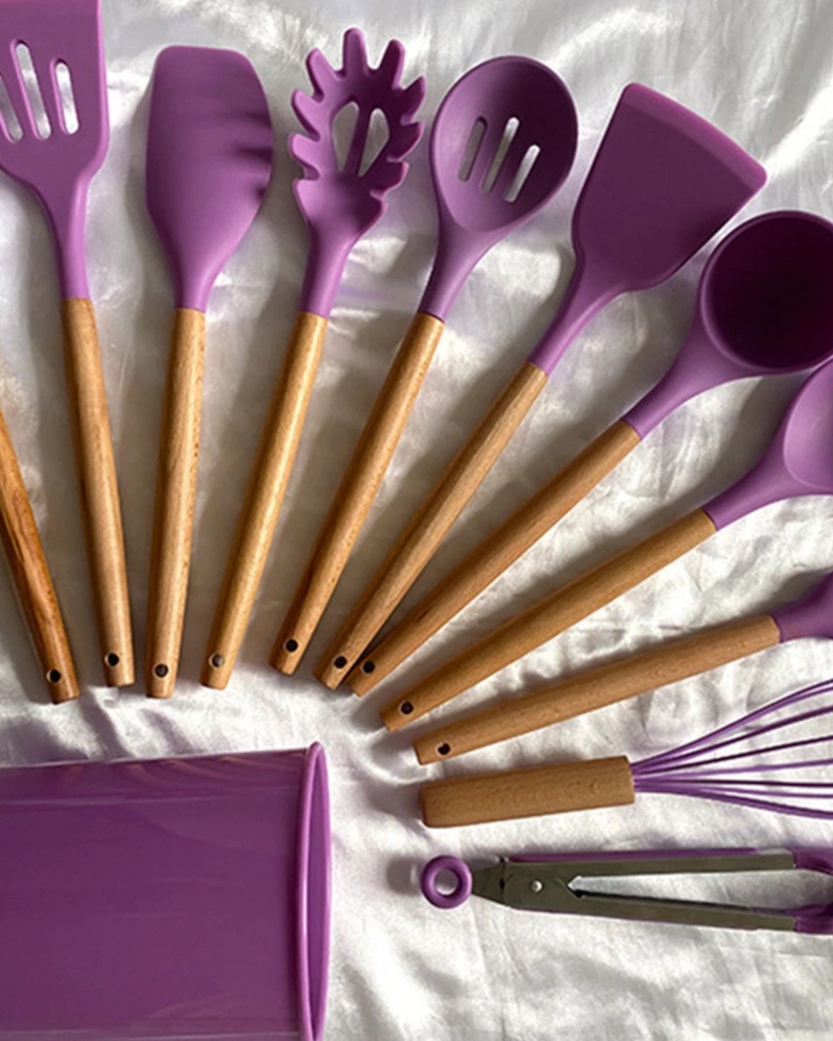 Carvallo – Miljövänligt Silikon Kökset med Bambu Handtag (12-delar) Carvallo