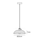 Pendellampa med ribbat glas-skärm Carvallo