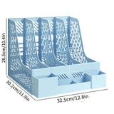 Skrivbordsdokumentorganisatör – 4 fack, utrymmesbesparande, avtagbar och lämplig för kontorsmaterial Carvallo