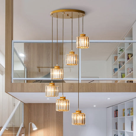 Trum Aluminium Hänglampa Eiland Modern Enkel 3/5-lamps Svart/Guld Taklampa i Varm/Vit Ljus Carvallo