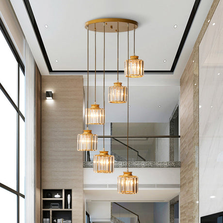 Trum Aluminium Hänglampa Eiland Modern Enkel 3/5-lamps Svart/Guld Taklampa i Varm/Vit Ljus Carvallo