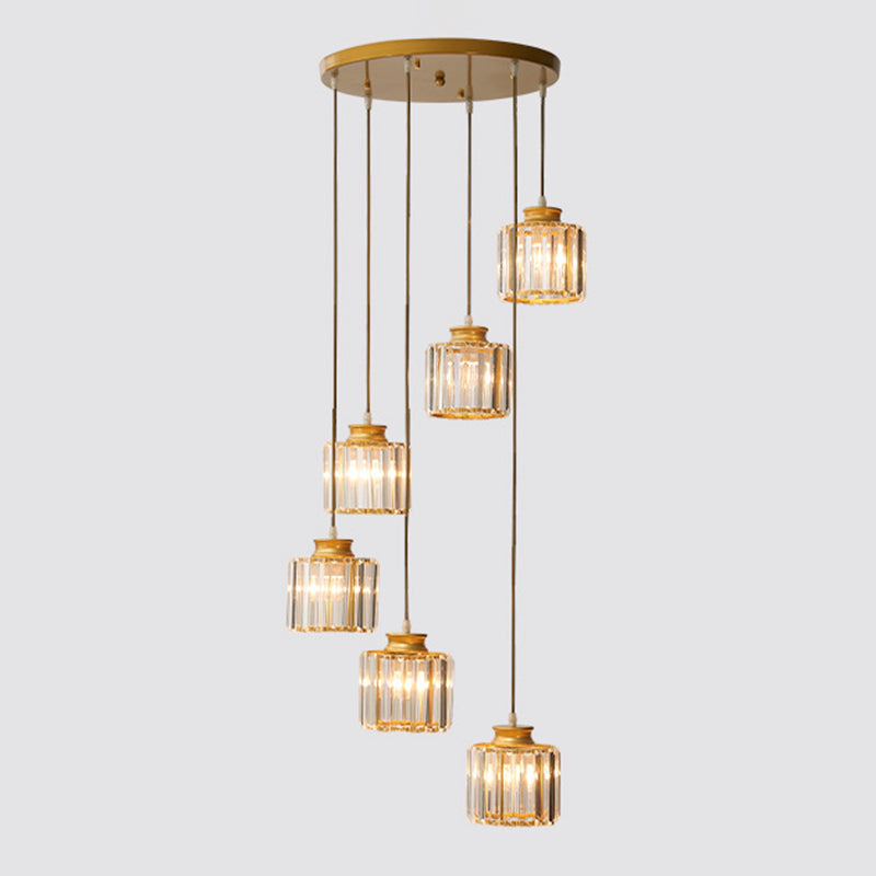 Trum Aluminium Hänglampa Eiland Modern Enkel 3/5-lamps Svart/Guld Taklampa i Varm/Vit Ljus Carvallo