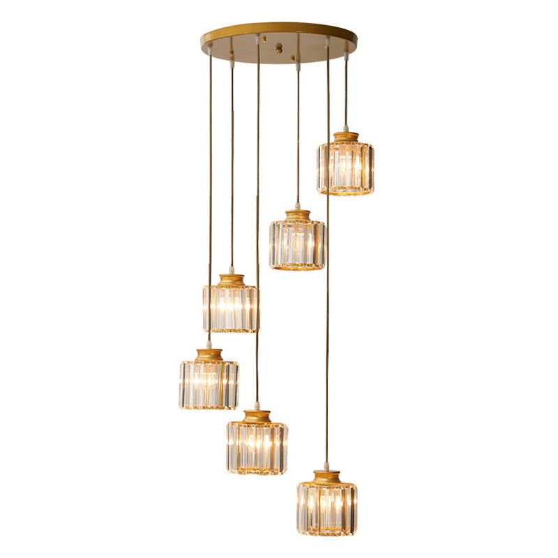 Trum Aluminium Hänglampa Eiland Modern Enkel 3/5-lamps Svart/Guld Taklampa i Varm/Vit Ljus Carvallo